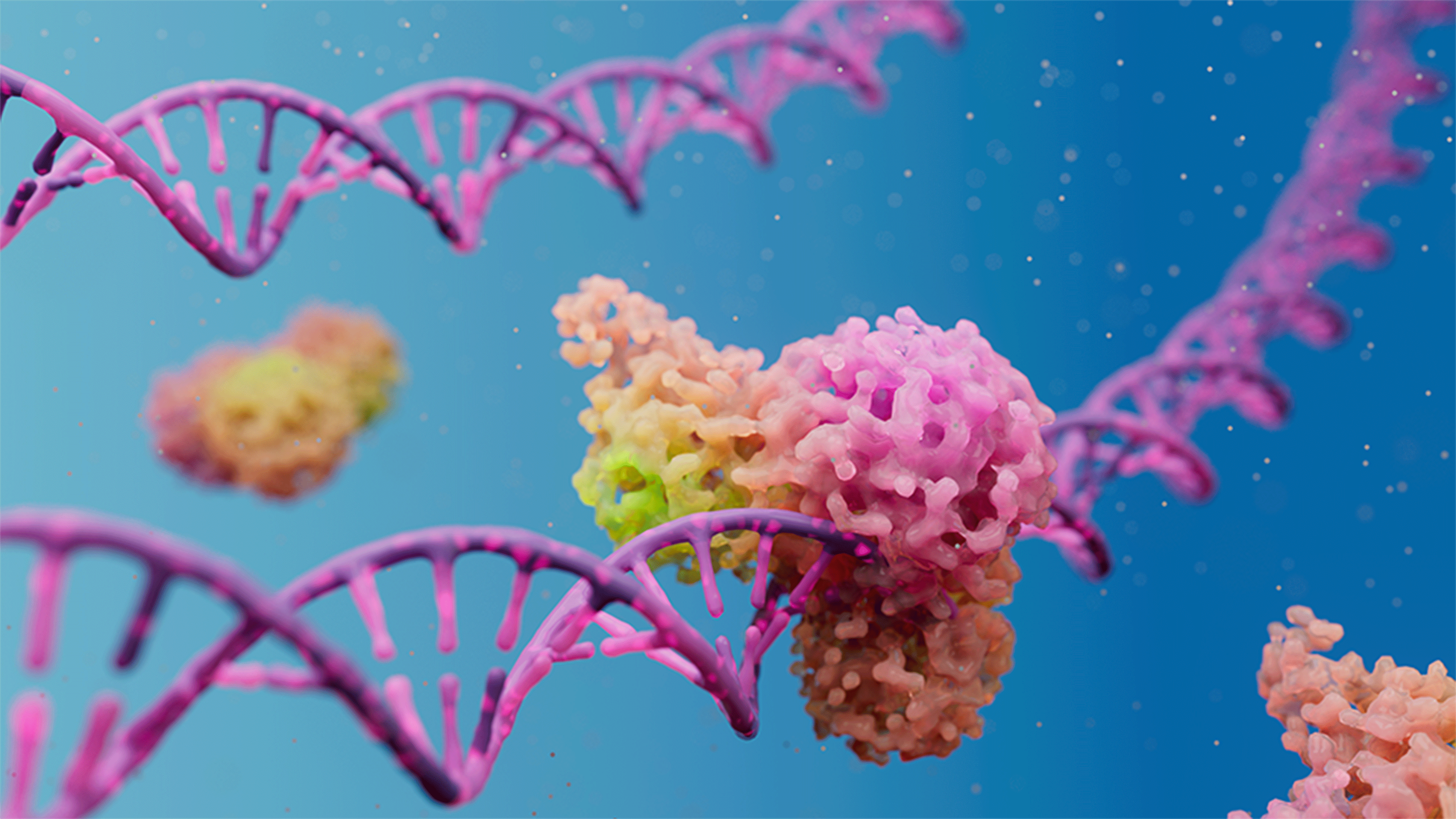 Kolorowy rysunek przedstawiający DNA